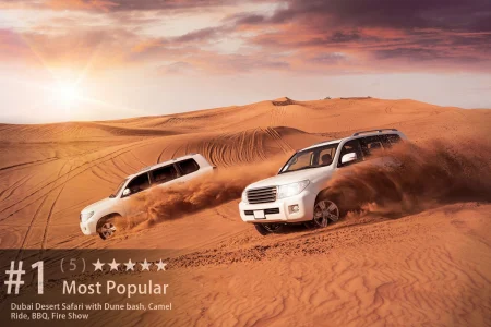 Dubai Desert Safari with Dune bash, Camel Ride, BBQ, Fire Show